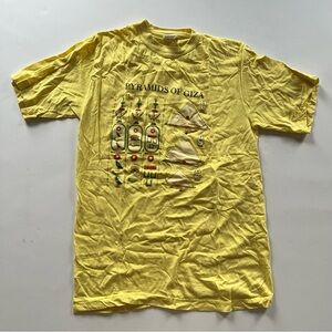 Yellow Souvenir Pyramids of Giza T-shirt - Size XL